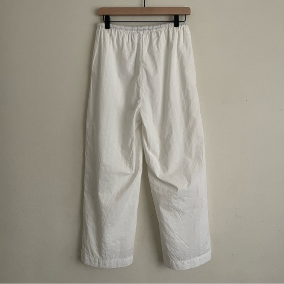 Amour Vert White Cotton Wide Leg Pants Rope Pockets Drawstring Sample Size S - Picture 2 of 6